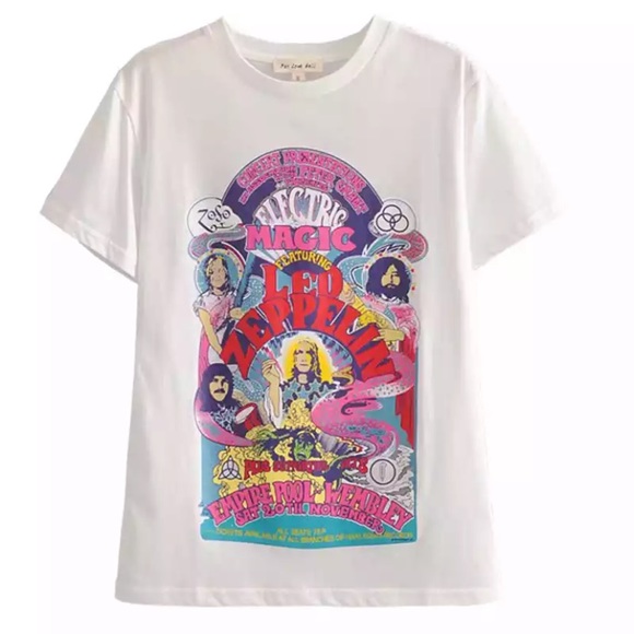 SOLD OUT White Led Zeppelin Electric Magic Graphic Tee - Picture 3 of 6